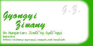 gyongyi zimany business card